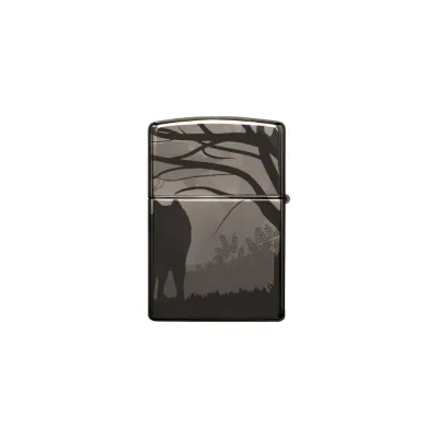 Зажигалка ZIPPO Classic с покрытием Black Ice, латунь/сталь,чёрная, глянцевая, 38x13x57 мм, 49188