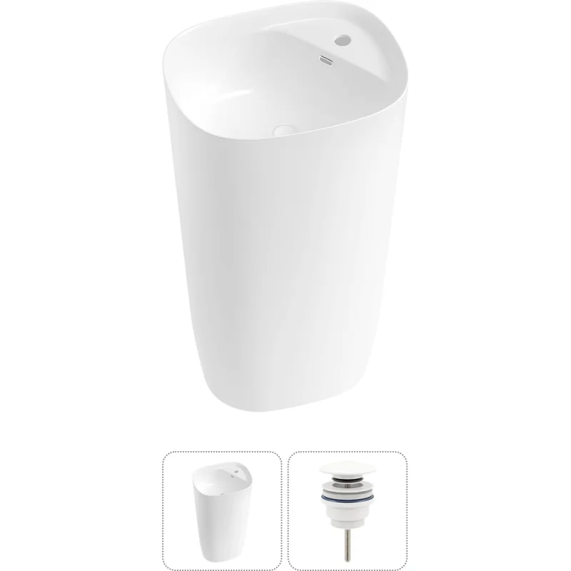 Комплект 2 в 1 Wellsee Bathroom Sink напольная раковина 50x45x89 см, состоит из 3331 20215527R