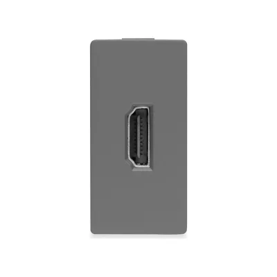 Розетка Vell серая, 1/2, HDMI, модуль, 1379012