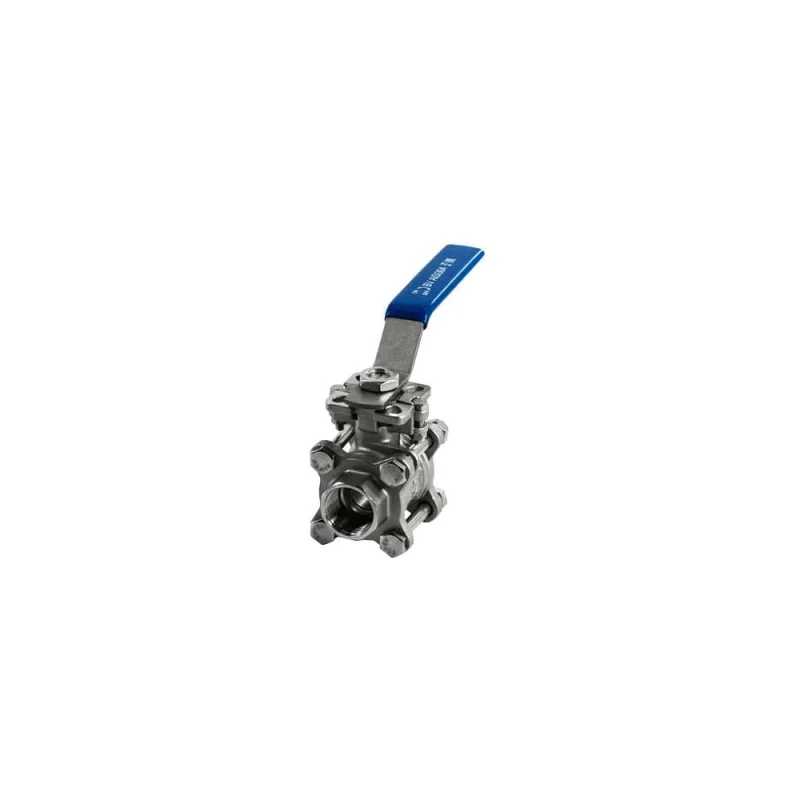 Кран шаровый муфтовый под привод NEWKEY нержавеющий (3PC), AISI304 DN20 (3/4"), (CF8), PN64 NK-BMTp20/4