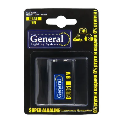 Батарейка General Lighting Systems GBAT-6LR61, щелочная крона 12 штук, 800563