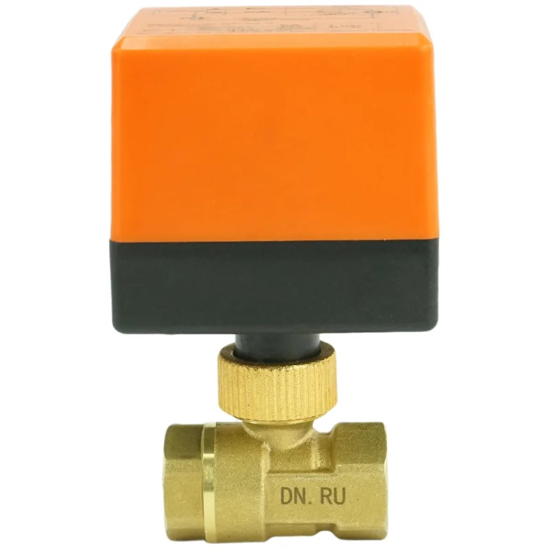 Кран DN.ru латунный RP.BRASS.120.MM.015 Ду15 Ру16, муфтовый электропривод 220В D160-00116