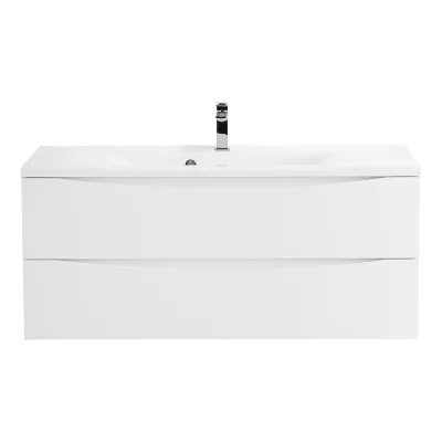 База под раковину BelBagno MARINO подвесная, с двумя выкатными ящиками, Bianco Opaco, 1100x450x500, MARINO-1100-2C-SO-BO-P
