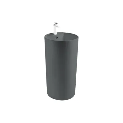 Керамическая раковина Santi Line напольная (моноблок) серая матовая SL-4003MG