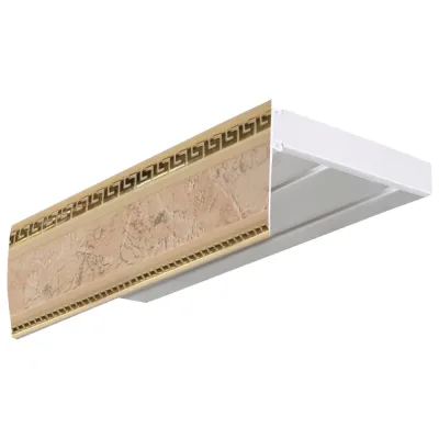 Двухрядный карниз Эскар ЭКОНОМ+ Антик в сборе мокко 1.8 м 529430180