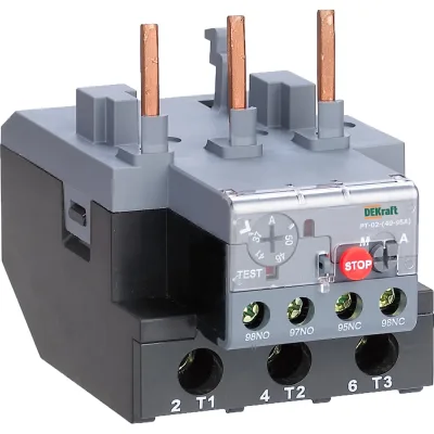 Реле тепловое для контакторов DEKraft РТ-02, 40 А-95 А, 30 А-40 А, класс 10 А 23176DEK