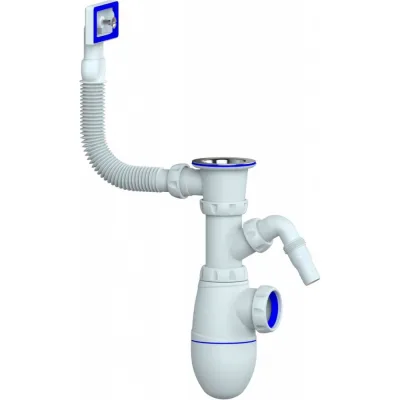 Сифон Unicorn В440V 1 1/2х40 с прямоугольным переливом, с носиком 533283