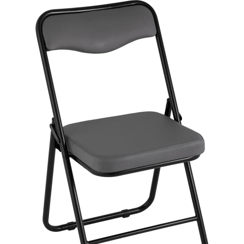 Складной стул для кухни Стул Груп джонни экокожа серая, каркас черный матовый fb-jonny-eco-17