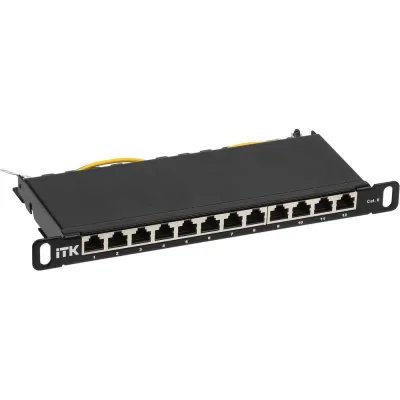 Патч-панель ITK 0,5U кат.6 STP 12 портов 10" Dual IDC PP12-D05UC06S-D05-10
