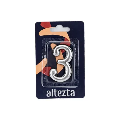 Дверная цифра Левша "3" ALTEZTA хром У4-9093.Х