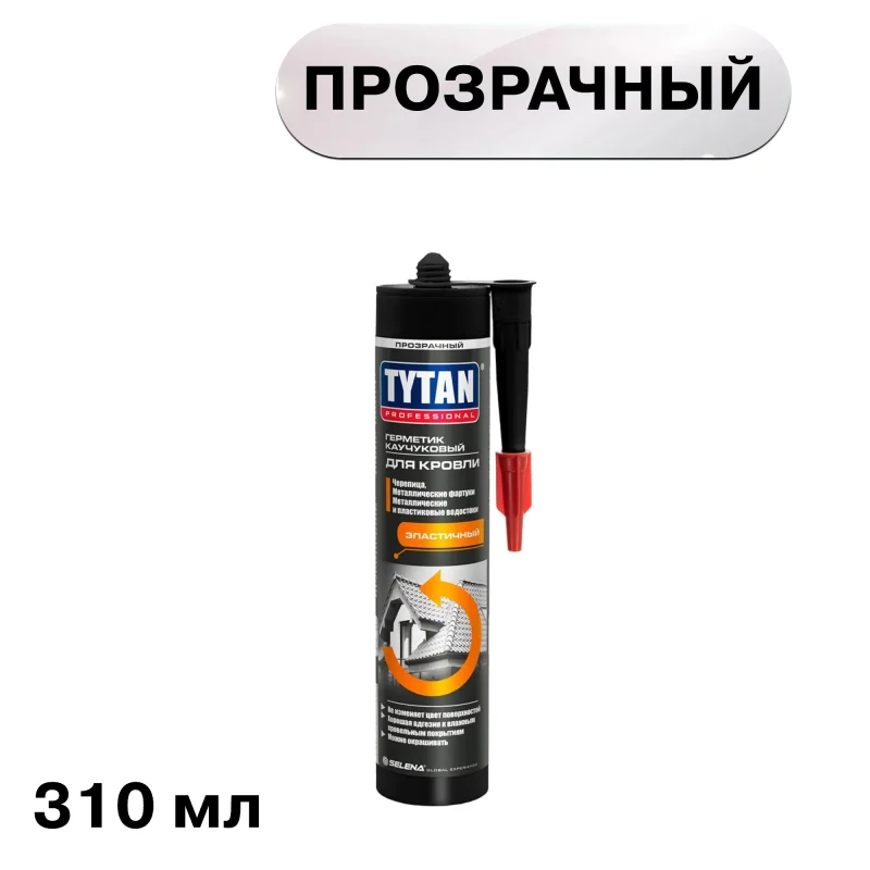 Герметик кровельный каучуковый Tytan Professional прозрачный 310 мл
