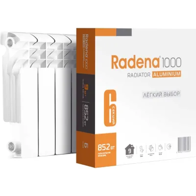 Алюминиевый радиатор Radena R 1000 350/100 4 секции 008010301
