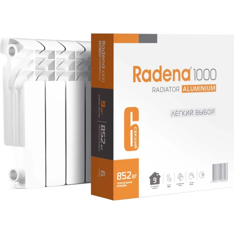 Алюминиевый радиатор Radena R 1000 350/100 4 секции 008010301