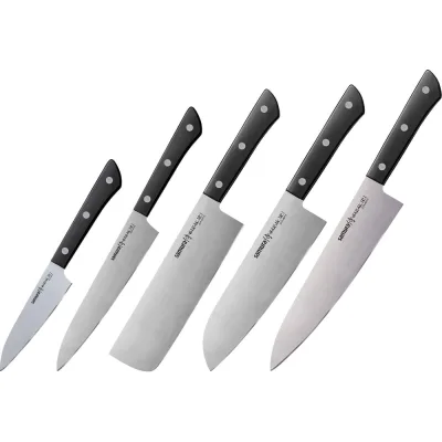 Набор ножей 5 в 1 Samura "HARAKIRI" 11, 23, 43, 85, 95, коррозионно-стойкая сталь, ABS пластик SHR-0250B/K
