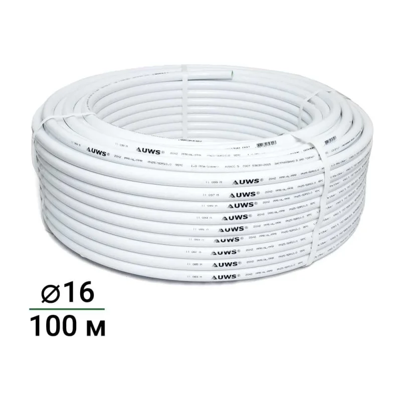 Труба многослойная UWS STANDART PPR-AL-PPR 16х2мм 100 м 210108