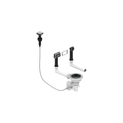Выпуск для мойки с вертикальным переливом ALVEUS pop up anthracite с рамкой и заглушкой 1144852