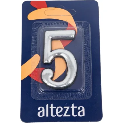 Дверная цифра Левша "5" ALTEZTA хром У4-9095.Х