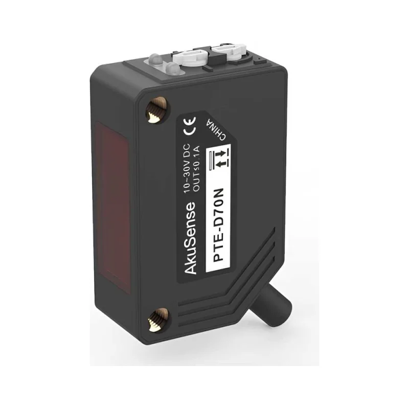 Оптический датчик диффузный AKUSENSE PTE-D70N Sn=1000 мм NPN НО/НЗ 10...30DC кабель 2м 07-00037854