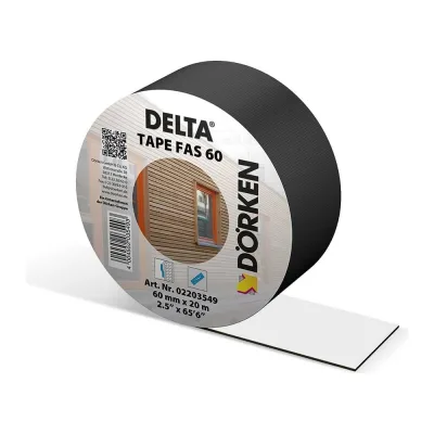 Односторонняя клеящая лента Delta tape fas 60 черного цвета для фасадных пленок 2203549