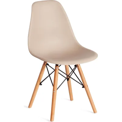 Стул Tetchair 4 шт Cindy (eames) (mod. 1801) дерево бук/металл/сиденье пластик, 45x51x82 см, beige (бежевый) 19827