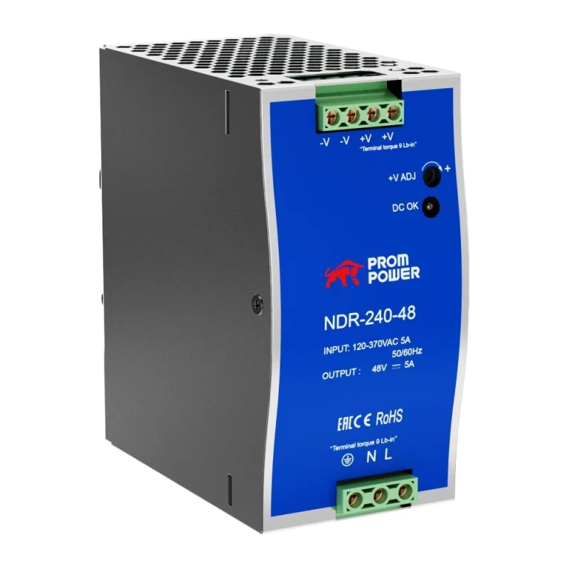 ΠΡΡΠΎΡΠ½ΠΈΠΊ ΠΏΠΈΡΠ°Π½ΠΈΡ Prompower ndr-240-48, Π½Π° Π²ΡΡ
ΠΎΠ΄Π΅ 48 Π² dc, 5 Π°, 240 Π²Ρ. Π²Ρ
ΠΎΠ΄Π½ΠΎΠ΅ 85-264 Π² ac (120-370 Π² dc) NDR24048