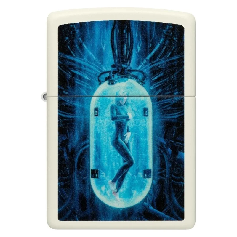 Зажигалка Zippo Woman in Tube с покрытием Glow In The Dark Green, латунь/сталь, белая, 38x13x57 мм 48520