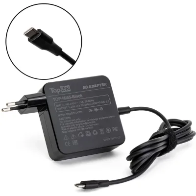 Блок питания для ноутбука dell 20v 2.5a (type-c) 45w черный TopOn TOP-DE45Q