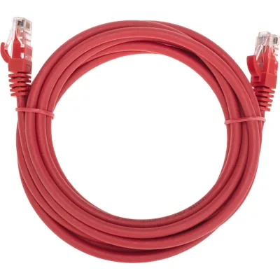 Патч-корд U/UTP REXANT CAT 6, RJ45-RJ45, 26AWG, LSZH, красный, 3м 02-0293-3
