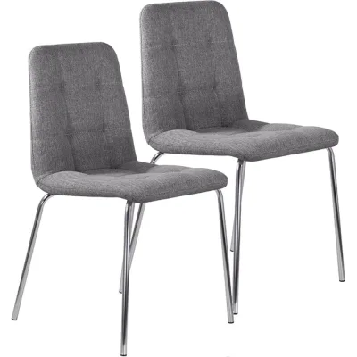 Стулья BRABIX Twins Cf-011 комплект 2 шт, хромированный каркас, ткань, серый 532767