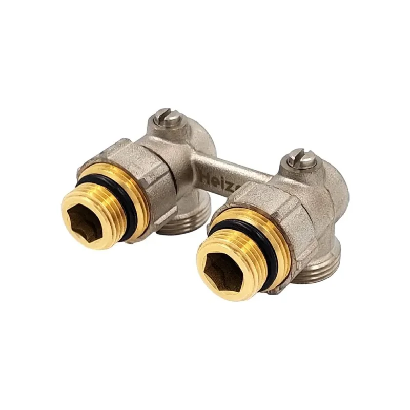 Н-образный клапан Heizen без байпаса, + adapter ek 3/4" x1/2", угловой, комплект 500848B