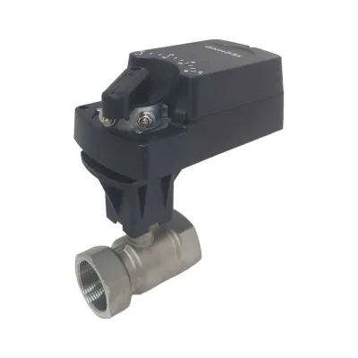 Двухходовой шаровый кран TECHNO HKS240-08DF/24V из нержавеющей стали 304, DN40, резьба G1-1/2, с электроприводом 8 Нм, 24 В, управление открыто/закрыто 660401