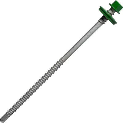 Саморез для сэндвич-панелей HARDWEX ТМ HWX5-P10-6.3/5.5x135 мм, св.№3, RUSPERT, RAL 6002, 100 шт. 5190000240706