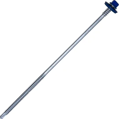 Саморез для сэндвич-панелей HARDWEX ТМ HWX5-P10-6.3/5.5x190 мм, св.№3, RUSPERT, RAL 5002, 50 шт. 5190002407657