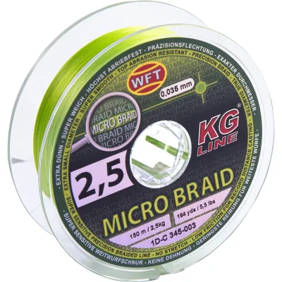Плетеная леска WFT KG MICRO BRAID Chartreuse 150/0035 1D-C-345-003