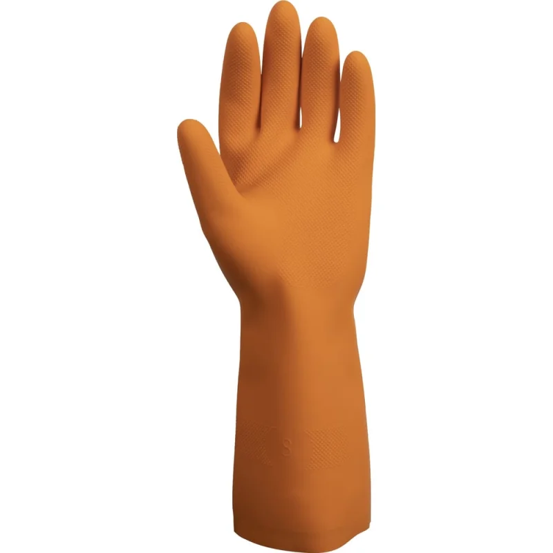 Латексные химостойкие перчатки Jeta Safety 80/50, с хлопковым напылением, 0.7 мм, р. 7/s JCH-401-07-S