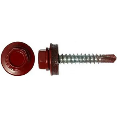Саморез КРЕП-КОМП кровельный 5,5x25 RAL3011, красно-коричневый К (3000шт) ск55253011к