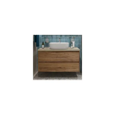 Подвесная тумба со столешницей и накладной раковиной BelBagno KRAFT 100 KRAFT100RT-KEPMCO-1302-SET