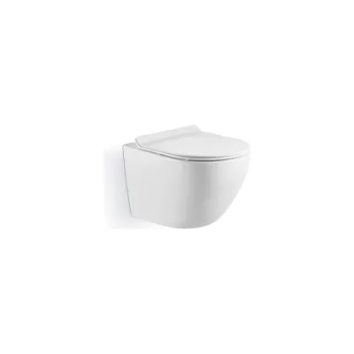 Подвесной унитаз IBERICA BLANCA BILBAO Mini белый, торнадо, тонкое сиденье дюропласт, soft close, IB.BLM.234.1B1