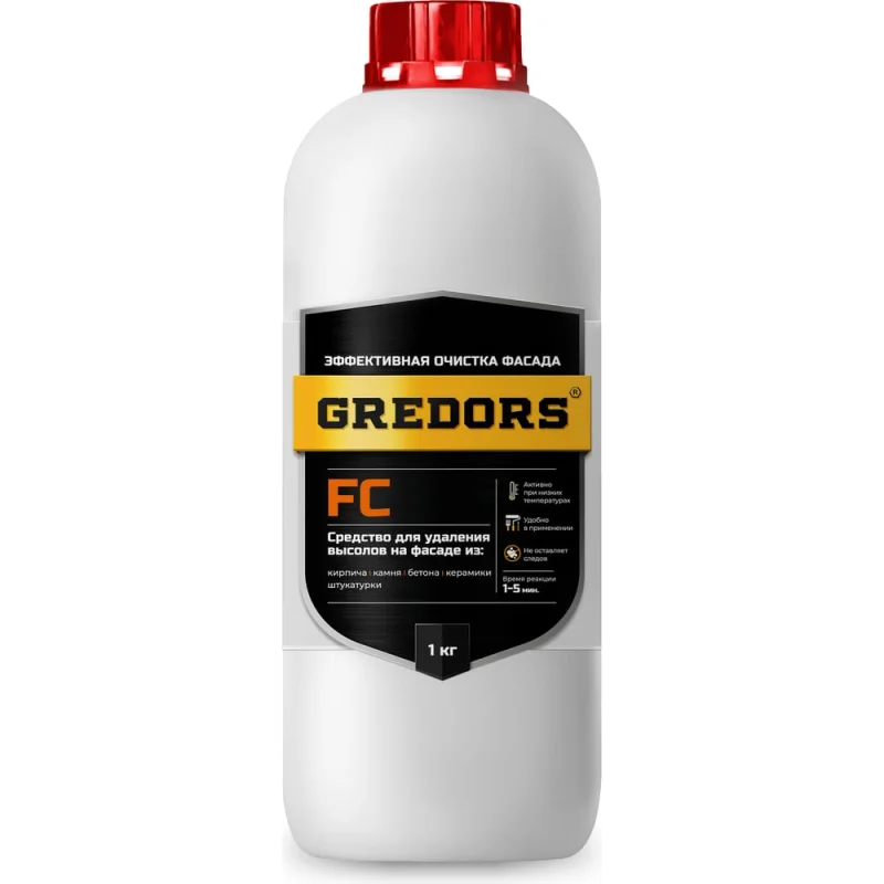 Средство для удаления высолов с фасадов, кирпича и бетона, FC, 1 кг GREDORS 103238