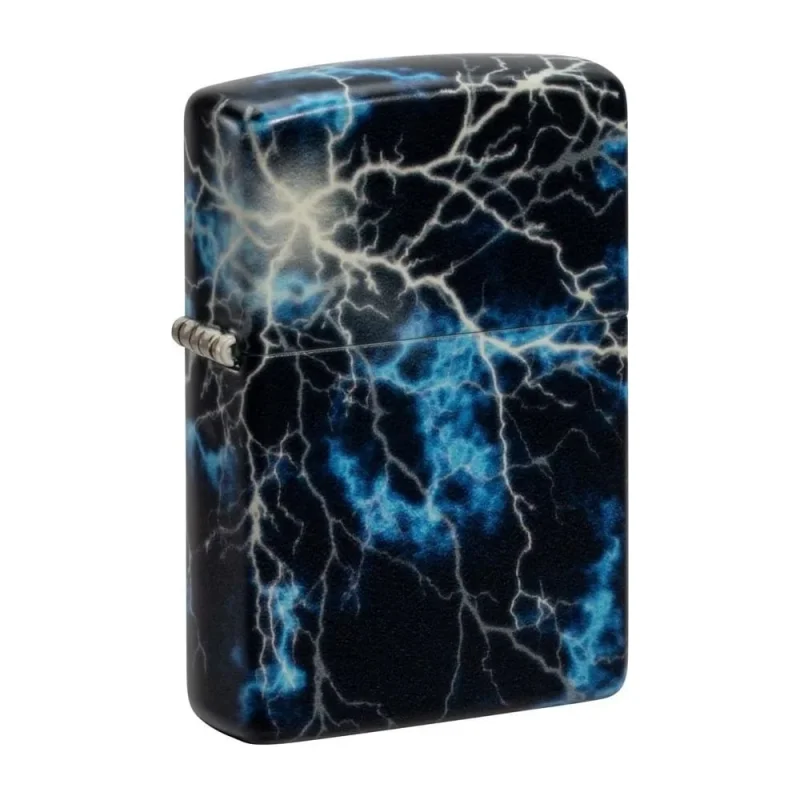 Зажигалка Zippo Lightning с покрытием Glow In The Dark Green, латунь/сталь, черная, 38x13x57 мм 48610