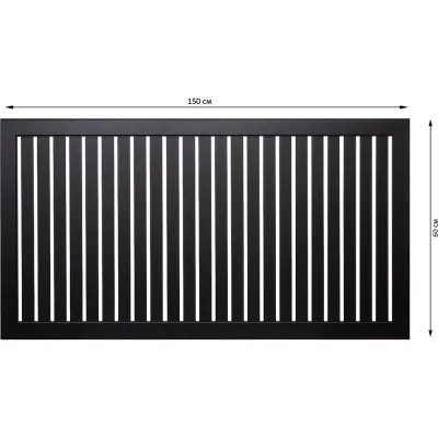 Экран для радиатора реечный Стильный Дом DE LUXE Глория 150x60см, черный v532051