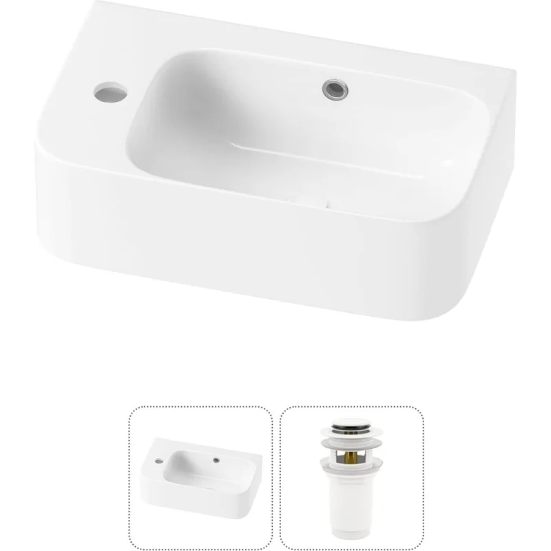 Комплект Wellsee 2 в 1 Lavinia Boho Bathroom Sink накладная/подвесная раковина 45x27 см 20216472R