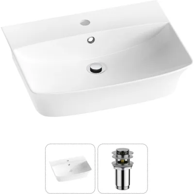 Комплект Wellsee 2 в 1 Lavinia Boho Bathroom Sink накладная/подвесная раковина 55x42 см 20216777R