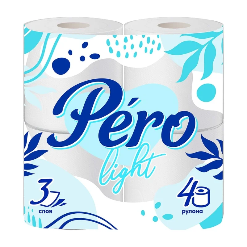 Туалетная Бумага GrandPero Pero Light 3 слоя 4 рулона 148