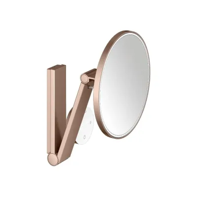 Косметическое зеркало с подсветкой KEUCO iLook_move, круглое, сенсорное, увеличение ×5, красное золото шлифованное 17612299002