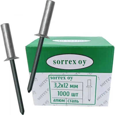 Заклепка вытяжная SORREX потайная глухая закрытая, алюминий/сталь 3.2x12 1000 штук ASK 32120 CE 1000