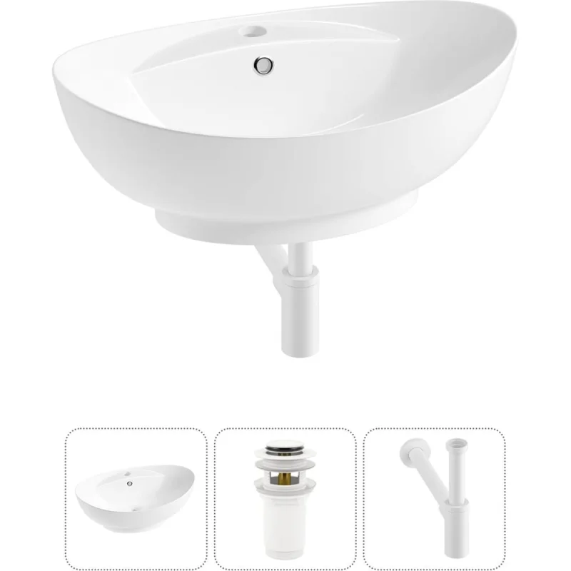 Комплект Wellsee 3 в 1 Lavinia Boho Bathroom Sink накладная раковина 59x39 см 20215150R