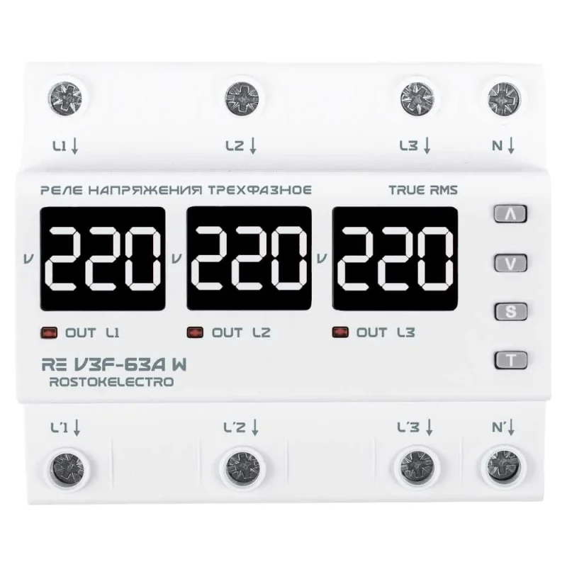 Реле напряжения ROSTOKELECTRO RE V3F-63A W 46-596