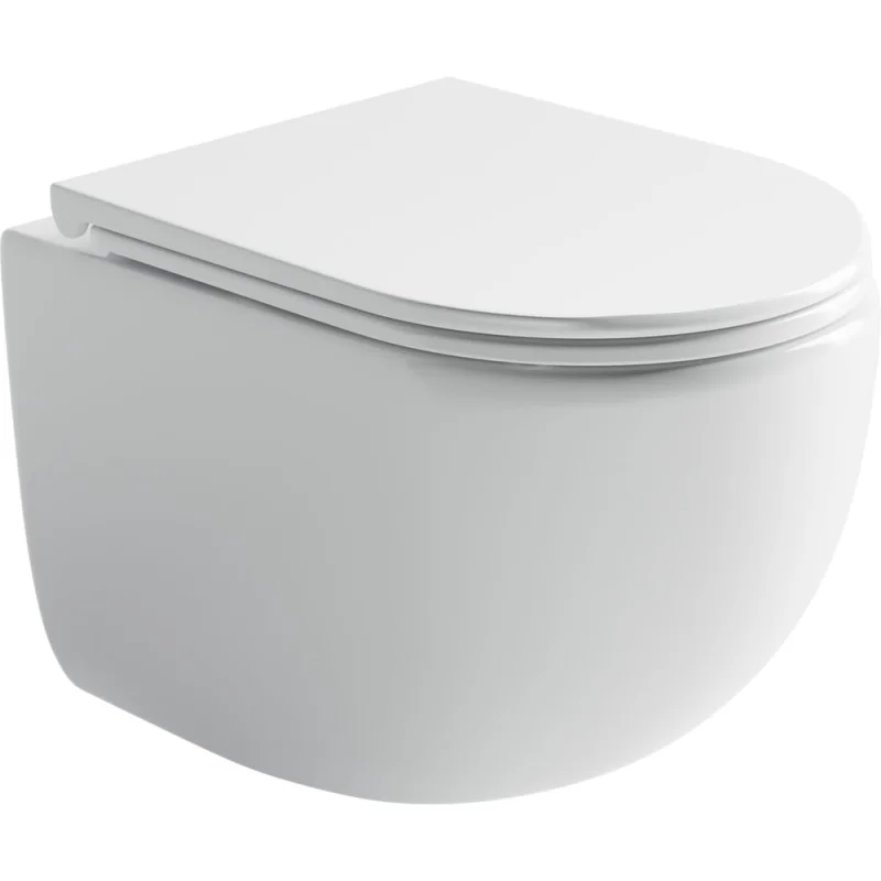 Подвесной унитаз Ceramicanova UP Rimless, смыв Торнадо, с крепежом для полностью скрытого монтажа, ультратонким сидением и крышкой с функцией плавного закрытия CN4007
