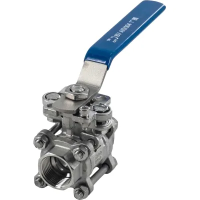 Кран шаровый муфтовый под привод NEWKEY нержавеющий (3PC), AISI304 DN25 (1"), (CF8), PN64 NK-BMTp25/4